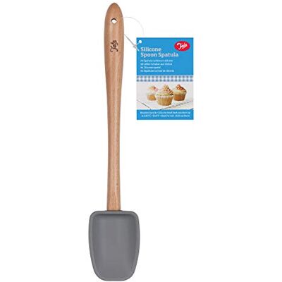 Tala Spatule Cuillère en Silicone Grise avec Manche en Bois résiste à 240 C tête amovible 29,3 x 5,2 cm pour mélanger racler pâtisserie et cuisson Tala Spatule Cuillère en Silicone Grise avec Manche en Bois résiste à 240 C tête amovible 29,3 x 5,2 cm pour mélanger racler pâtisserie et cuisson