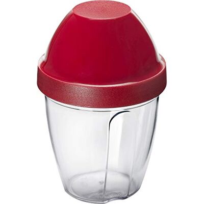 Westmark Gobelet Mélangeur/Shaker avec Disque de Mélange Amovible, Capacité : 0,25 l, hauteur : 12,8 cm, Plastique, sans BPA, Mix-Ei, Couleur : clair/rouge, 30892270 Westmark Gobelet Mélangeur/Shaker avec Disque de Mélange Amovible, Capacité : 0,25 l, hauteur : 12,8 cm, Plastique, sans BPA, Mix-Ei, Couleur : clair/rouge, 30892270