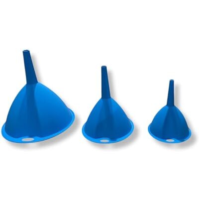 PARENCE .- Lot de 3 Entonnoirs en Plastique de Qualité Alimentaire Différentes Tailles pour Cuisine PARENCE .- Lot de 3 Entonnoirs en Plastique de Qualité Alimentaire Différentes Tailles pour Cuisine
