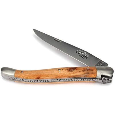 Rio Couteau de poche 12 cm Manche genévrier Mâchoire et lame 10 cm mat Rio Couteau de poche 12 cm Manche genévrier Mâchoire et lame 10 cm mat