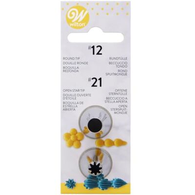 Wilton Decorating Tip, Set de Douilles à Pâtisserie, #012#021 Douilles en inox, Réutilisables, Pour décorer gâteaux et cupcakes, Compatibles lave-vaisselle Wilton Decorating Tip, Set de Douilles à Pâtisserie, #012#021 Douilles en inox, Réutilisables, Pour décorer gâteaux et cupcakes, Compatibles lave-vaisselle