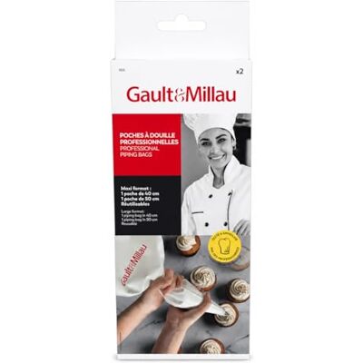 GAULT&MILLAU Poches à Douille Pro x2 Création de décors pâtissiers Robustes et réutilisables Lot de 2 GAULT&MILLAU Poches à Douille Pro x2 Création de décors pâtissiers Robustes et réutilisables Lot de 2