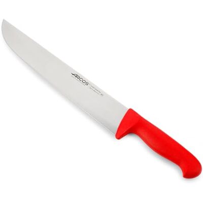 Arcos Couteau de boucher de 30,5 cm en acier inoxydable nitrum, couteau à steak, poignée en polypropylène rouge, système d'identification des couleurs pour une utilisation prolongée et intensive, Arcos Couteau de boucher de 30,5 cm en acier inoxydable nitrum, couteau à steak, poignée en polypropylène rouge, système d'identification des couleurs pour une utilisation prolongée et intensive,