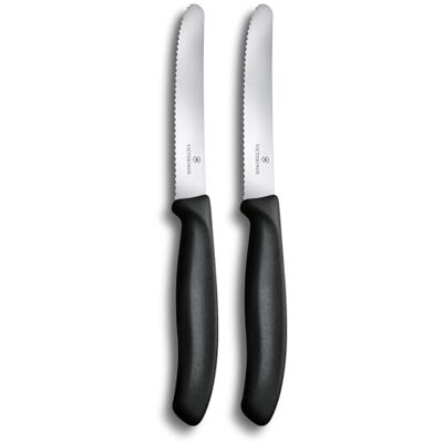 Victorinox , 6.7833.B, Swiss Classic, Tomaten- und Tafelmesser, Extra scharfe Klinge, mit Wellenschliff, robuster Kunststoff-Griff, Schwarz, Made in Switzerland, Spülmaschinengeeignet Victorinox , 6.7833.B, Swiss Classic, Tomaten- und Tafelmesser, Extra scharfe Klinge, mit Wellenschliff, robuster Kunststoff-Griff, Schwarz, Made in Switzerland, Spülmaschinengeeignet