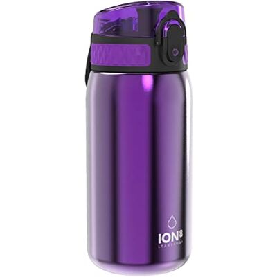Bouteille d'eau pour enfants Ion8 étanche - Acier inoxydable - 400ml Bouteille d'eau pour enfants Ion8 étanche - Acier inoxydable - 400ml