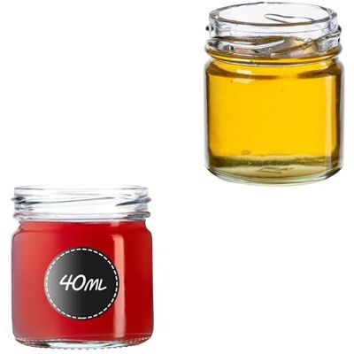 KADAX TO43 Lot de 50 mini bocaux à épices 40 ml Sans couvercle Bocaux à épices et bocaux à confiture à remplir Hermétiques et passent au lave-vaisselle KADAX TO43 Lot de 50 mini bocaux à épices 40 ml Sans couvercle Bocaux à épices et bocaux à confiture à remplir Hermétiques et passent au lave-vaisselle