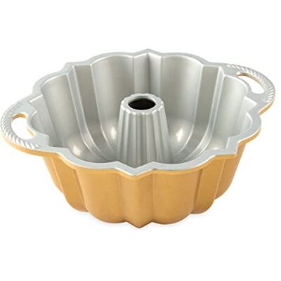 Nordic Ware Moule à 6 moules pour anniversaire de mariage, moule à gâteau original en fonte d'aluminium, moule à gâteau avec motif géométrique, fabriqué aux États-Unis, couleur : or 51277 Nordic Ware Moule à 6 moules pour anniversaire de mariage, moule à gâteau original en fonte d'aluminium, moule à gâteau avec motif géométrique, fabriqué aux États-Unis, couleur : or 51277