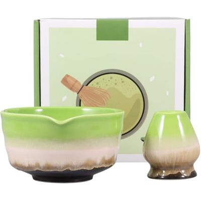 Alongen Chawan facile débutant Lot de 2 bols à matcha japonais en céramique avec porte-fouet 500 ml Fouet à thé Bol à thé Chawan Matcha pour débutants, amateurs de bricolage Alongen Chawan facile débutant Lot de 2 bols à matcha japonais en céramique avec porte-fouet 500 ml Fouet à thé Bol à thé Chawan Matcha pour débutants, amateurs de bricolage