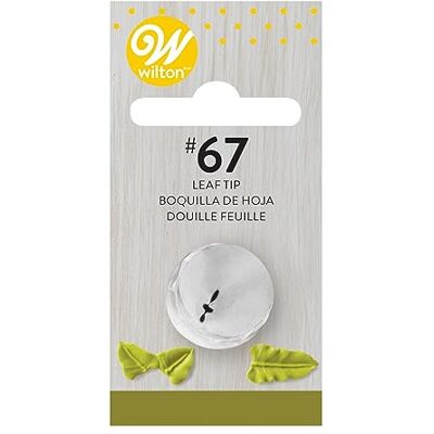 Wilton Decorating Tip, Douille à Pâtisserie, #067 Leaf Carded Douille en inox, Réutilisable, Pour décorer gâteaux et cupcakes, Compatible lave-vaisselle Wilton Decorating Tip, Douille à Pâtisserie, #067 Leaf Carded Douille en inox, Réutilisable, Pour décorer gâteaux et cupcakes, Compatible lave-vaisselle