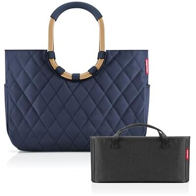 reisenthel Loopshopper L Cadre Rhombus Midnight doré + organiseur noir – Organiseur de poche fonctionnel : pour encore plus d'ordre dans votre sac à main reisenthel Loopshopper L Cadre Rhombus Midnight doré + organiseur noir – Organiseur de poche fonctionnel : pour encore plus d'ordre dans votre sac à main