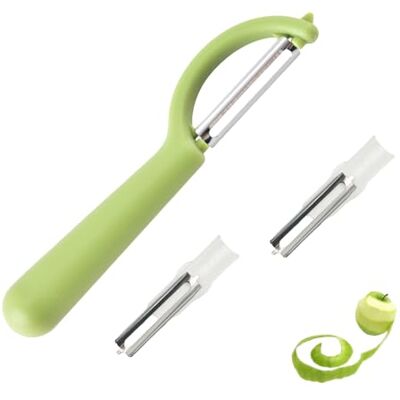 MniimaLuxe P Éplucheur pour tupper avec 2 pièces de rechange, éplucheur en acier inoxydable pour Tupperware, éplucheur à asperges, éplucheur à légumes, éplucheur d'orange, éplucheur végétal MniimaLuxe P Éplucheur pour tupper avec 2 pièces de rechange, éplucheur en acier inoxydable pour Tupperware, éplucheur à asperges, éplucheur à légumes, éplucheur d'orange, éplucheur végétal