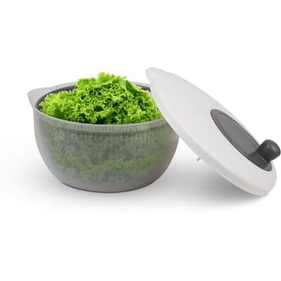 Pro Home Essoreuse à salade (4 l, Ø 25 cm) sans BPA, 3 en 1 – Essoreuse, passoire et saladier, manivelle 3D – Essoreuse sans effort, sèche salade Pro Home Essoreuse à salade (4 l, Ø 25 cm) sans BPA, 3 en 1 – Essoreuse, passoire et saladier, manivelle 3D – Essoreuse sans effort, sèche salade
