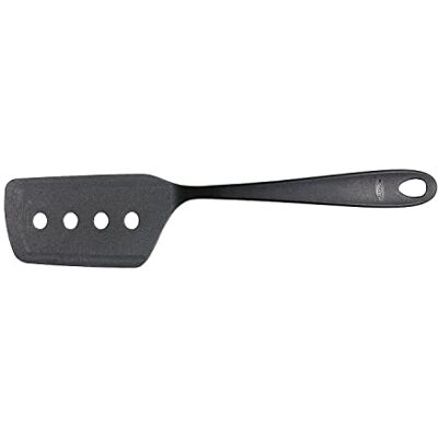 Fiskars Spatule à Bords vifs et Tête asymétrique, Essential, plastique, longueur : 29 cm, Noir, 1079060 Fiskars Spatule à Bords vifs et Tête asymétrique, Essential, plastique, longueur : 29 cm, Noir, 1079060