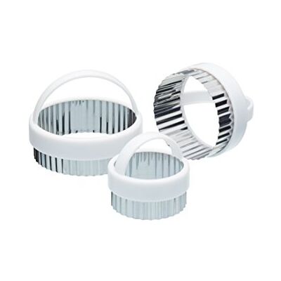 KitchenCraft Emporte-Pièces Ondulés, Acier Inoxydable, Poignée en Plastique, Lot de 3 KitchenCraft Emporte-Pièces Ondulés, Acier Inoxydable, Poignée en Plastique, Lot de 3