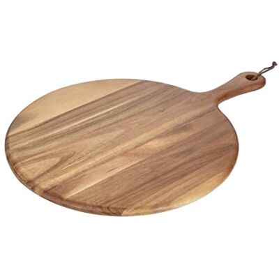 Olympia GM262 Planche ronde en bois d'acacia avec poignée 355 mm 15 x 355 mm Olympia GM262 Planche ronde en bois d'acacia avec poignée 355 mm 15 x 355 mm
