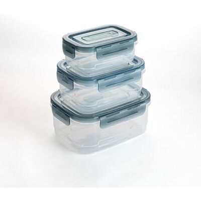 Quid Minimal Lot de 3 récipients hermétiques en plastique 1 800 ml 1 000 ml 500 ml Quid Minimal Lot de 3 récipients hermétiques en plastique 1 800 ml 1 000 ml 500 ml