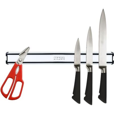MASS DYNAMIC Support mural magnétique pour couteaux, 32 cm, en aluminium, avec aimants puissants, léger et polyvalent pour couteaux/ustensiles de cuisine, support mural solide MASS DYNAMIC Support mural magnétique pour couteaux, 32 cm, en aluminium, avec aimants puissants, léger et polyvalent pour couteaux/ustensiles de cuisine, support mural solide