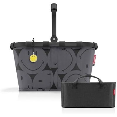 reisenthel Carrybag + organiseur – Organiseur de poche fonctionnel : pour encore plus d'ordre dans votre panier à provisions , Smiley Grey + Black reisenthel Carrybag + organiseur – Organiseur de poche fonctionnel : pour encore plus d'ordre dans votre panier à provisions , Smiley Grey + Black