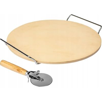 Browin 312009 Pierre à Pizza Ronde, Diamètre 33 cm Pierre de Cuisson en Céramique pour Pizza, Pain, Pierre à Four + Manche en Métal, Coupe-Pizza Browin 312009 Pierre à Pizza Ronde, Diamètre 33 cm Pierre de Cuisson en Céramique pour Pizza, Pain, Pierre à Four + Manche en Métal, Coupe-Pizza