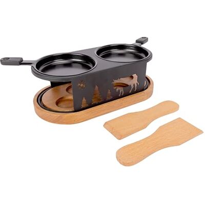Cosy & Trendy Appareil à Raclette ovale en Acier inoxydable+ 2 spatules, 2 personnes, Noir Cosy & Trendy Appareil à Raclette ovale en Acier inoxydable+ 2 spatules, 2 personnes, Noir