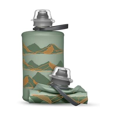 HydraPak Stow Moutains (350mL) – Vert Sutro – Bouteille d'eau pliable – Bouteille de voyage ultra légère et pliable, flacon souple pour ski, randonnée, vélo ou escalade HydraPak Stow Moutains (350mL) – Vert Sutro – Bouteille d'eau pliable – Bouteille de voyage ultra légère et pliable, flacon souple pour ski, randonnée, vélo ou escalade