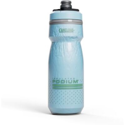 CAMELBAK Podium Chill Bouteille d'eau isotherme de 621 ml – Facile à presser – S'adapte à la plupart des cages de vélo, bleu cristal CAMELBAK Podium Chill Bouteille d'eau isotherme de 621 ml – Facile à presser – S'adapte à la plupart des cages de vélo, bleu cristal