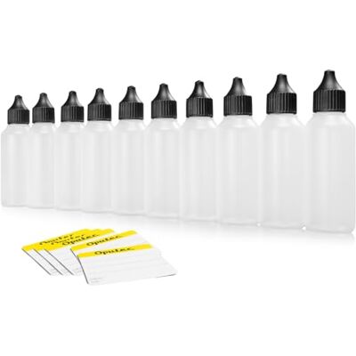 Oputec Lot de 10 bouteilles de liquide de 50 ml avec compte-gouttes : bouteilles en plastique PE souple de qualité alimentaire à remplir soi-même Oputec Lot de 10 bouteilles de liquide de 50 ml avec compte-gouttes : bouteilles en plastique PE souple de qualité alimentaire à remplir soi-même