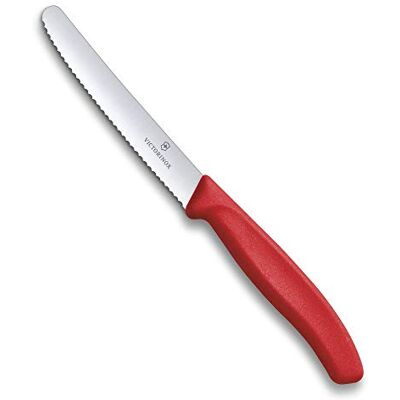 Victorinox 6.7831 Couteau à tomates et de table tranchant denté, Acier Inoxydable, Rouge, 30 x 5 x 5 cm Victorinox 6.7831 Couteau à tomates et de table tranchant denté, Acier Inoxydable, Rouge, 30 x 5 x 5 cm