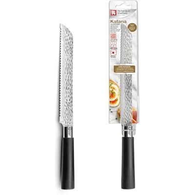 RICHARDSON SHEFFIELD Couteau à pain Katana Acier inoxydable 13 C, Finition Satinée Lame 20.5 cm Noir RICHARDSON SHEFFIELD Couteau à pain Katana Acier inoxydable 13 C, Finition Satinée Lame 20.5 cm Noir