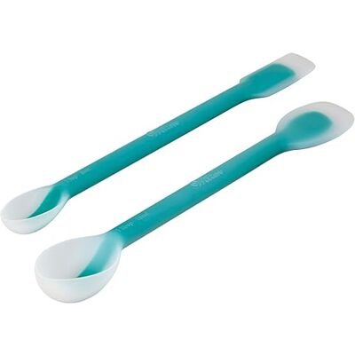 Wilton Versa Tools Scrape & Measure Spatula, Set/2 Spatule en Silicone avec Graduations pour Mélanger, Remuer et Étaler le Glaçage, Ustensile de Pâtisserie Polyvalent Wilton Versa Tools Scrape & Measure Spatula, Set/2 Spatule en Silicone avec Graduations pour Mélanger, Remuer et Étaler le Glaçage, Ustensile de Pâtisserie Polyvalent