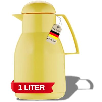 Helios Top Bouteille isotherme Jaune 1 l 6 h Garde les boissons chaudes et froides Avec bouchon à vis Facile à nettoyer Gaine en plastique brillant 1 litre Helios Top Bouteille isotherme Jaune 1 l 6 h Garde les boissons chaudes et froides Avec bouchon à vis Facile à nettoyer Gaine en plastique brillant 1 litre
