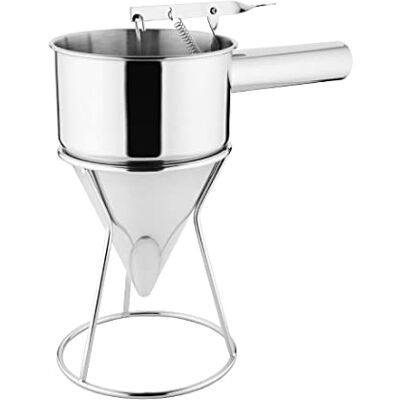 Vogue Entonnoir à piston en acier inoxydable 1,3 litre, fourni avec support, usage professionnel et domestique, GG759 Vogue Entonnoir à piston en acier inoxydable 1,3 litre, fourni avec support, usage professionnel et domestique, GG759