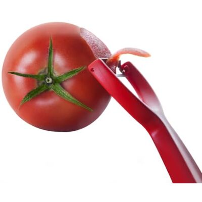 Brightium Éplucheur de tomates rouge, acier inoxydable, 15 x 7 cm, idéal pour éplucher les tomates et autres légumes de manière rapide et efficace. Brightium Éplucheur de tomates rouge, acier inoxydable, 15 x 7 cm, idéal pour éplucher les tomates et autres légumes de manière rapide et efficace.