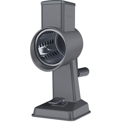 Zyliss Râpe à fromage rotative unique en aluminium Râpe avec poignée, lame de tambour en acier inoxydable, idéale pour râper le fromage, les noix de chocolat Zyliss Râpe à fromage rotative unique en aluminium Râpe avec poignée, lame de tambour en acier inoxydable, idéale pour râper le fromage, les noix de chocolat