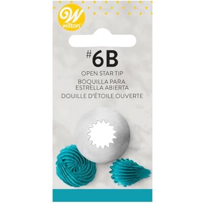 Wilton Douille à Pâtisserie #6B D'Étoile Ouverte, Douille Professionnelle Métallique Buse de Glaçage Réutilisable pour la Décoration de Gateaux, Muffins et de Cupcakes Wilton Douille à Pâtisserie #6B D'Étoile Ouverte, Douille Professionnelle Métallique Buse de Glaçage Réutilisable pour la Décoration de Gateaux, Muffins et de Cupcakes