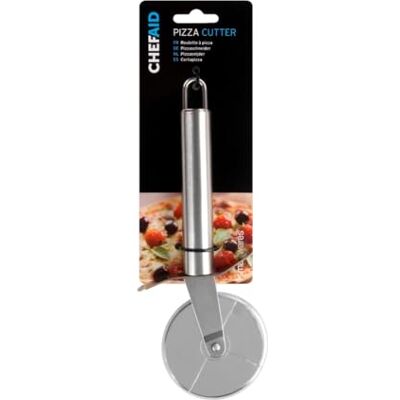 Chef Aid Roulette à Pizza en Acier Inoxydable avec Protège Doigts – Coupe Pizza avec Poignée Antidérapante et Anneau de Suspension – Compatible Lave Vaisselle Chef Aid Roulette à Pizza en Acier Inoxydable avec Protège Doigts – Coupe Pizza avec Poignée Antidérapante et Anneau de Suspension – Compatible Lave Vaisselle