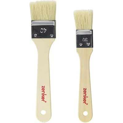 Zenker 42924 Lot de 2 pinceaux à pâtisserie en poils naturels Marron 20 x 4 x 0,4 cm Zenker 42924 Lot de 2 pinceaux à pâtisserie en poils naturels Marron 20 x 4 x 0,4 cm