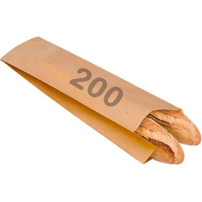 Buabi Lot de 200 sacs à pain en papier kraft marron pour pains, boulangerie, baguette, bolleria pâtisserie. Longueur 55 cm (2 barres 55 x 12 cm (200 unités) Buabi Lot de 200 sacs à pain en papier kraft marron pour pains, boulangerie, baguette, bolleria pâtisserie. Longueur 55 cm (2 barres 55 x 12 cm (200 unités)