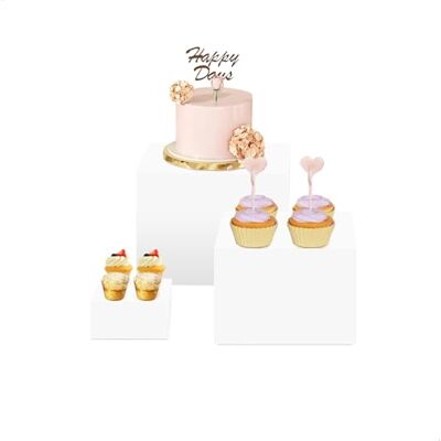 xtemtoamz Présentoir à gâteau, 3 supports de pâtisserie décoratifs en acrylique, rehausseurs de buffet, étagères présentoir beignet, table sucrée pour mariages 2.6×12.6×7.6cm,10×10×5.1cm,7.6×7.6×2.5cm xtemtoamz Présentoir à gâteau, 3 supports de pâtisserie décoratifs en acrylique, rehausseurs de buffet, étagères présentoir beignet, table sucrée pour mariages 2.6×12.6×7.6cm,10×10×5.1cm,7.6×7.6×2.5cm