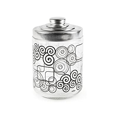 Pot en verre Magic Black d'Excelsa - Design géométrique 80cl Pot en verre Magic Black d'Excelsa - Design géométrique 80cl