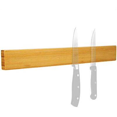 com-four ® Porte-couteaux magnétique en bambou pour montage mural Porte-couteaux de 40 cm pour la cuisine Rail magnétique polyvalent com-four ® Porte-couteaux magnétique en bambou pour montage mural Porte-couteaux de 40 cm pour la cuisine Rail magnétique polyvalent