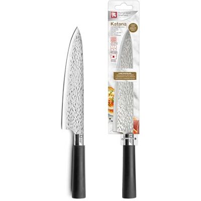 RICHARDSON SHEFFIELD Couteau de chef Katana Acier inoxydable 13 C, Finition Satinée Lame 20.5 cm Noir RICHARDSON SHEFFIELD Couteau de chef Katana Acier inoxydable 13 C, Finition Satinée Lame 20.5 cm Noir