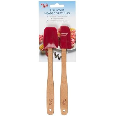 Tala Lot de 2 Mini Spatules en Silicone avec Manche en Bois, Petite Spatule de Cuisine pour Mélanger Racler et Pâtisserie, Tête Flexible pour Bols Pots et Poêles, Compatible Antiadhésif Tala Lot de 2 Mini Spatules en Silicone avec Manche en Bois, Petite Spatule de Cuisine pour Mélanger Racler et Pâtisserie, Tête Flexible pour Bols Pots et Poêles, Compatible Antiadhésif