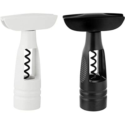 Fackelmann Tire-bouchon Easy Décapsuleur fonctionnel au design rectiligne Spirale anti-adhésive Couleur : noir, blanc Non sélectionnable Quantité : 1 pièce Fackelmann Tire-bouchon Easy Décapsuleur fonctionnel au design rectiligne Spirale anti-adhésive Couleur : noir, blanc Non sélectionnable Quantité : 1 pièce