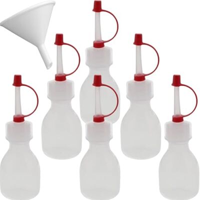 mikken Lot de 6 bouteilles pissettes de 20 ml sans BPA fabriquées en Allemagne avec entonnoir mikken Lot de 6 bouteilles pissettes de 20 ml sans BPA fabriquées en Allemagne avec entonnoir