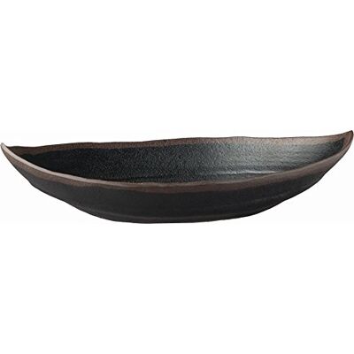APS MARONE - Assiette de service - noire - 25,5 x 14 cm - 5,5 cm de haut APS MARONE - Assiette de service - noire - 25,5 x 14 cm - 5,5 cm de haut