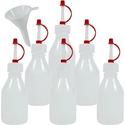 mikken Lot de 6 flacons pissettes de 30 ml sans BPA avec entonnoir mikken Lot de 6 flacons pissettes de 30 ml sans BPA avec entonnoir