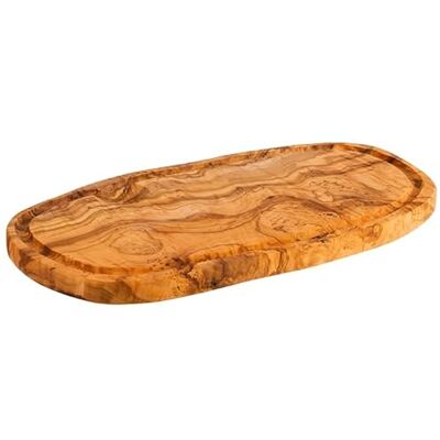 Planche de service en bois d'olivier - Rainure à jus - 34,5x18,5 cm - Prêt pour buffet Planche de service en bois d'olivier - Rainure à jus - 34,5x18,5 cm - Prêt pour buffet