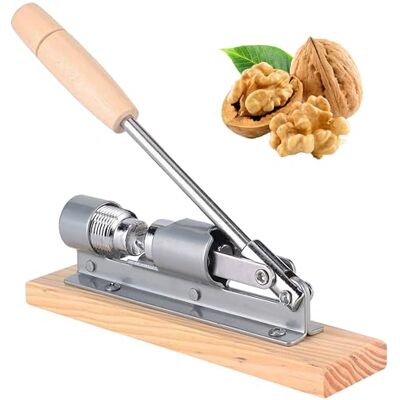 Home Markt24 Casse-noix polyvalent en acier inoxydable avec base en bois Extracteur de coque robuste et outil de nettoyage des noix pour la cuisine 20 cm Home Markt24 Casse-noix polyvalent en acier inoxydable avec base en bois Extracteur de coque robuste et outil de nettoyage des noix pour la cuisine 20 cm
