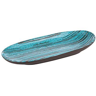Assiette APS Cancun - Bleu/marron - 13,5x28 cm Assiette APS Cancun - Bleu/marron - 13,5x28 cm
